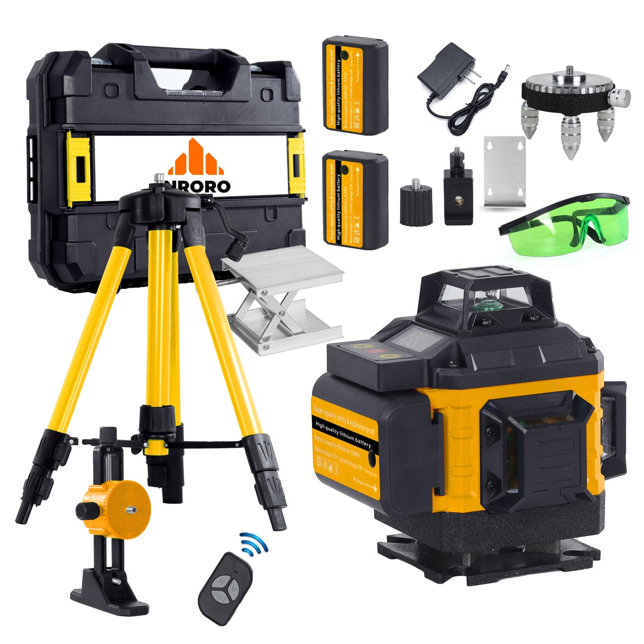 Nroro - Laser Level - Self-Leveling Green 16-lines - 14 pieces set