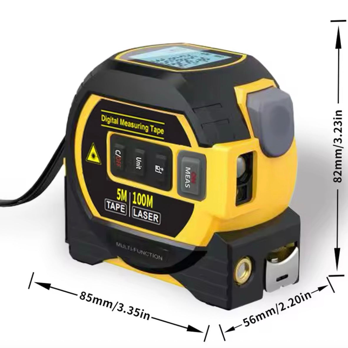 Nroro - 3-in-1 Laser Measuring Ruler, Measuring Tape, Laser Level