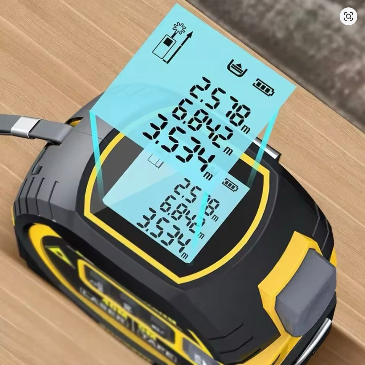 Nroro - 3-in-1 Laser Measuring Ruler, Measuring Tape, Laser Level