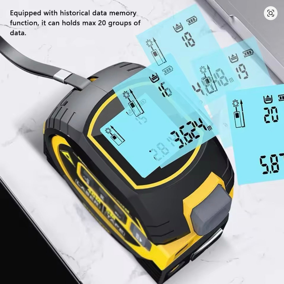Nroro - 3-in-1 Laser Measuring Ruler, Measuring Tape, Laser Level