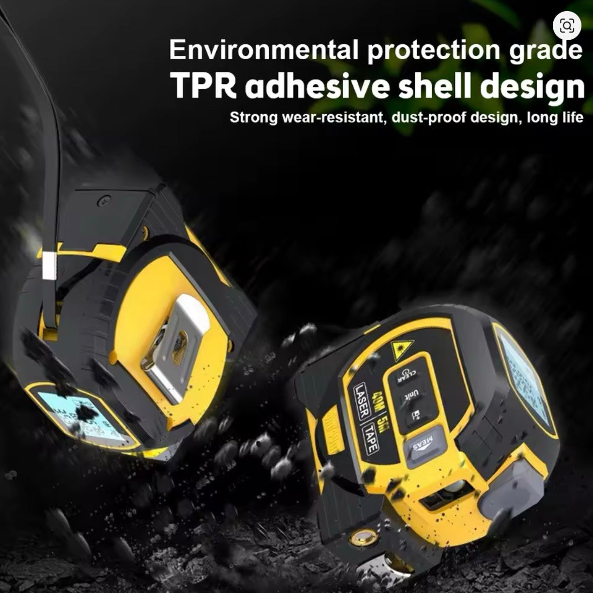 Nroro - 3-in-1 Laser Measuring Ruler, Measuring Tape, Laser Level